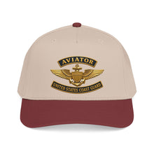 Load image into Gallery viewer, Mid Profile Baseball Cap - USCG - Aviator Badge w txt - 3D - Enhanced
