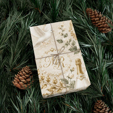 Load image into Gallery viewer, Gift Wrap Paper — Elegant wedding pattern with gold accents
