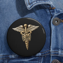 Load image into Gallery viewer, Custom Pin Buttons - Army Medical Service Corps (MS) Branch Insignia - 3D - Enhanced
