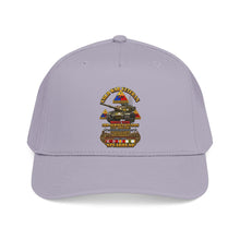Load image into Gallery viewer, Mid Profile Baseball Cap - Army - Cold War Vet -  3rd Armored Division  - Gelnhausen, Germany - M60A3 Tank  - Spearhead w Fire - 3D - Enhanced

