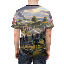 Load image into Gallery viewer, AOP Unisex Tee - Battle of Gettysburg with Crossed Flags and Musket
