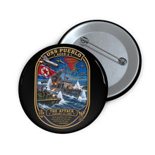Load image into Gallery viewer, Custom Pin Buttons - USS Pueblo Attack-Defense Commemorative Patch
