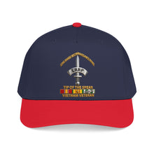 Load image into Gallery viewer, Mid Profile Baseball Cap - Army - Badge - LRRP - Tip of the Spear - Vietnam Vet w SVC - 3D - Enhanced
