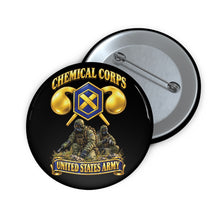 Load image into Gallery viewer, Custom Pin Buttons - Army - Chemical Corps w Scene - 3D - Enhanced
