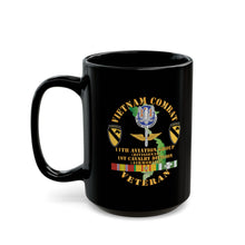 Load image into Gallery viewer, Black Mug (11oz/15oz) - Army - Vietnam Combat Cavalry Veteran w 11th Aviation Group - 1st Cav Div X 300
