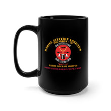 Load image into Gallery viewer, Black Mug 15oz - USMC - Marine Aviation Logistics Squadron 39 - MALS 39 - Magicians
