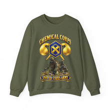 Load image into Gallery viewer, Crewneck Sweatshirt - Army - Chemical Corps w Scene - 3D - Enhanced
