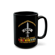 Load image into Gallery viewer, Black Mug  (15oz) - Army - Badge - LRRP - Tip of the Spear - Vietnam Vet w SVC - 3D - Enhanced
