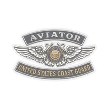 Load image into Gallery viewer, Kiss-Cut Stickers - USCG - Aviator Badge - Auxiliary w txt - 3D - Enhanced
