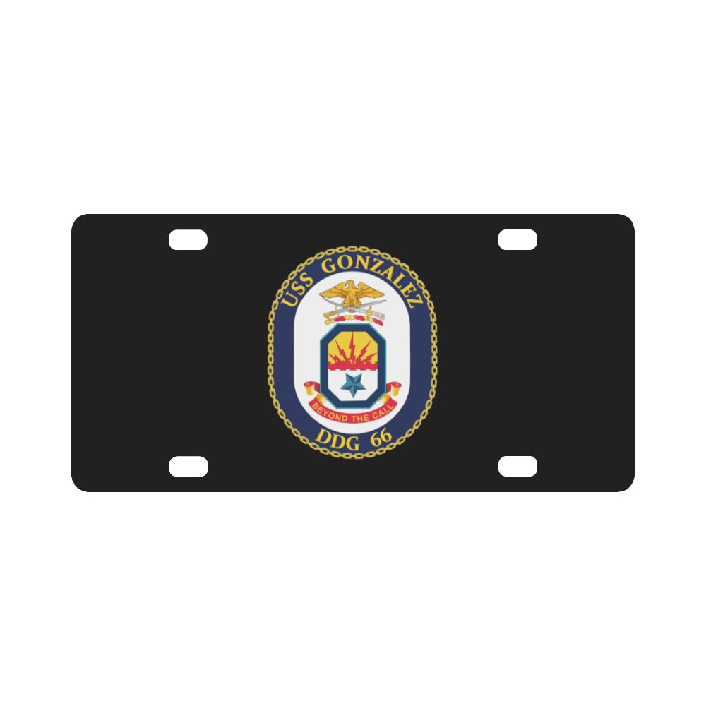 Navy - USS Gonzalez (DDG 66) wo Txt Classic License Plate