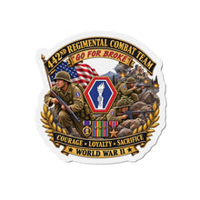 Load image into Gallery viewer, Die-Cut Magnet - Army - 442nd Infantry Regimental Combat Team - 3D - Enhanced with EUR WWII SVC
