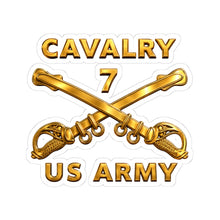 Load image into Gallery viewer, Kiss-Cut Stickers - Army - 7th Cavalry Branch - US Army Cavalry - 3D - enhanced

