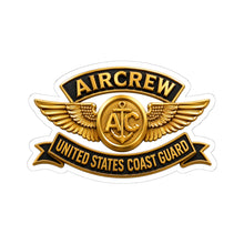 Load image into Gallery viewer, Kiss-Cut Stickers - USCG - Aircrew Badge w txt - 3D - Enhanced
