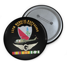 Load image into Gallery viewer, Custom Pin Buttons - 15th Medical Battalion - Vietnam w DoorGunner Wings w VN SVC X 300
