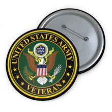 Load image into Gallery viewer, Custom Pin Buttons - US Army Veteran
