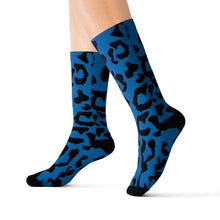 Load image into Gallery viewer, Sublimation Socks - Leopard Camouflage - Blue-Black
