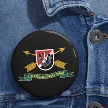 Load image into Gallery viewer, Custom Pin Buttons - 6th Special Forces Group - Flash w Br - Ribbon X 300
