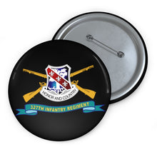 Load image into Gallery viewer, Custom Pin Buttons - 327th Infantry Regiment - DUI w Br - Ribbon X 300
