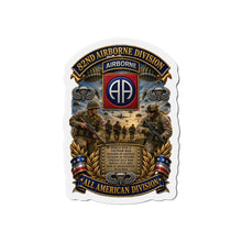 Load image into Gallery viewer, Die-Cut Magnet - Army  - 82nd Airborne Division - WWII to NOW - All American Division - 3D - Enhanced
