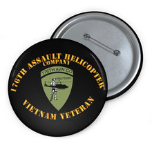 Load image into Gallery viewer, Custom Pin Buttons - 176th Assault Helicopter Co - Vietnam Ve
