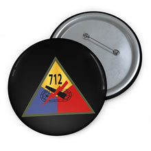 Load image into Gallery viewer, Custom Pin Buttons - 712th Tank Battalion SSI
