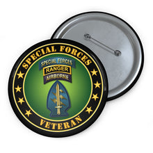 Load image into Gallery viewer, Custom Pin Buttons - Special Forces - Ranger Veteran

