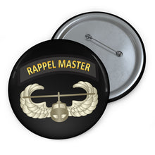 Load image into Gallery viewer, Custom Pin Buttons - Rappel Master Tab with Air Assault Badge wo Txt
