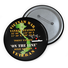 Load image into Gallery viewer, Custom Pin Buttons - Navy - Vietnam Combat Vet - Yankee Station w VN SVC
