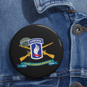 Custom Pin Buttons - 173rd Airborne Brigade with Jumper - SSI w INF Br - Ribbon X 300