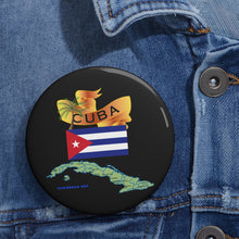 Load image into Gallery viewer, Custom Pin Buttons - Cuba - Cuba with Palm and Map Green X 300
