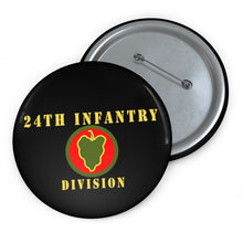 Load image into Gallery viewer, Custom Pin Buttons - 24th Infantry Division X 300
