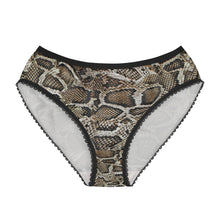 Load image into Gallery viewer, Stylish Women's Briefs with Snake Print, Trendy Underwear, Comfortable Lingerie -Brown snake skin
