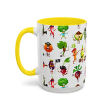 Load image into Gallery viewer, Accent Coffee Mug (11, 15oz) - Pirate Vegetables
