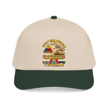 Load image into Gallery viewer, Mid Profile Baseball Cap - Army - Gulf War Combat - 1st Armored Divi - Old Ironsides - Veteran - Map w GULF SVC - 3D - Enhanced
