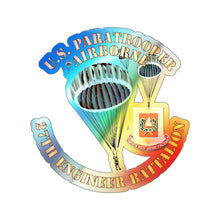 Load image into Gallery viewer, Holographic Die-cut Stickers - United States Paratrooper - 27th Engineer Battalion
