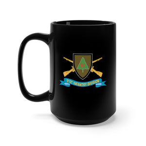 Black Mug 15oz - 91st Infantry Division - w Br - SSI - Ribbon X 300