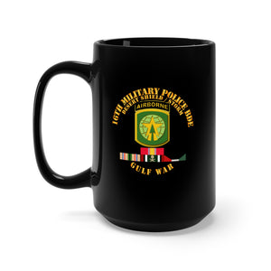 Black Mug 15oz - 16th Military Police Bde - Desert Storm - Shield w Svc