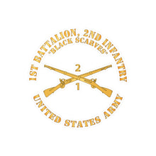 Load image into Gallery viewer, Kiss-Cut Vinyl Decals - Army - 1st Battalion, 2nd Infantry Regiment Branch - Black Scarves - US Army X 300
