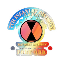 Load image into Gallery viewer, Holographic Die-cut Stickers - 7th Infantry Division - Ft Ord
