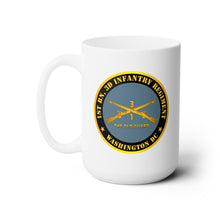 Load image into Gallery viewer, White Ceramic Mug 15oz - Army - 1st Bn 3d Infantry Regiment - Washington DC - The Old Guard w Inf Branch
