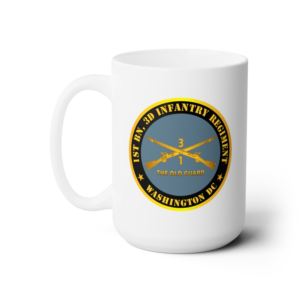 White Ceramic Mug 15oz - Army - 1st Bn 3d Infantry Regiment - Washington DC - The Old Guard w Inf Branch