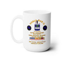Load image into Gallery viewer, White Ceramic Mug 15oz - Army - World War II - 25th Infantry, 93rd Infantry Div w Onward - DUI w PACSVC
