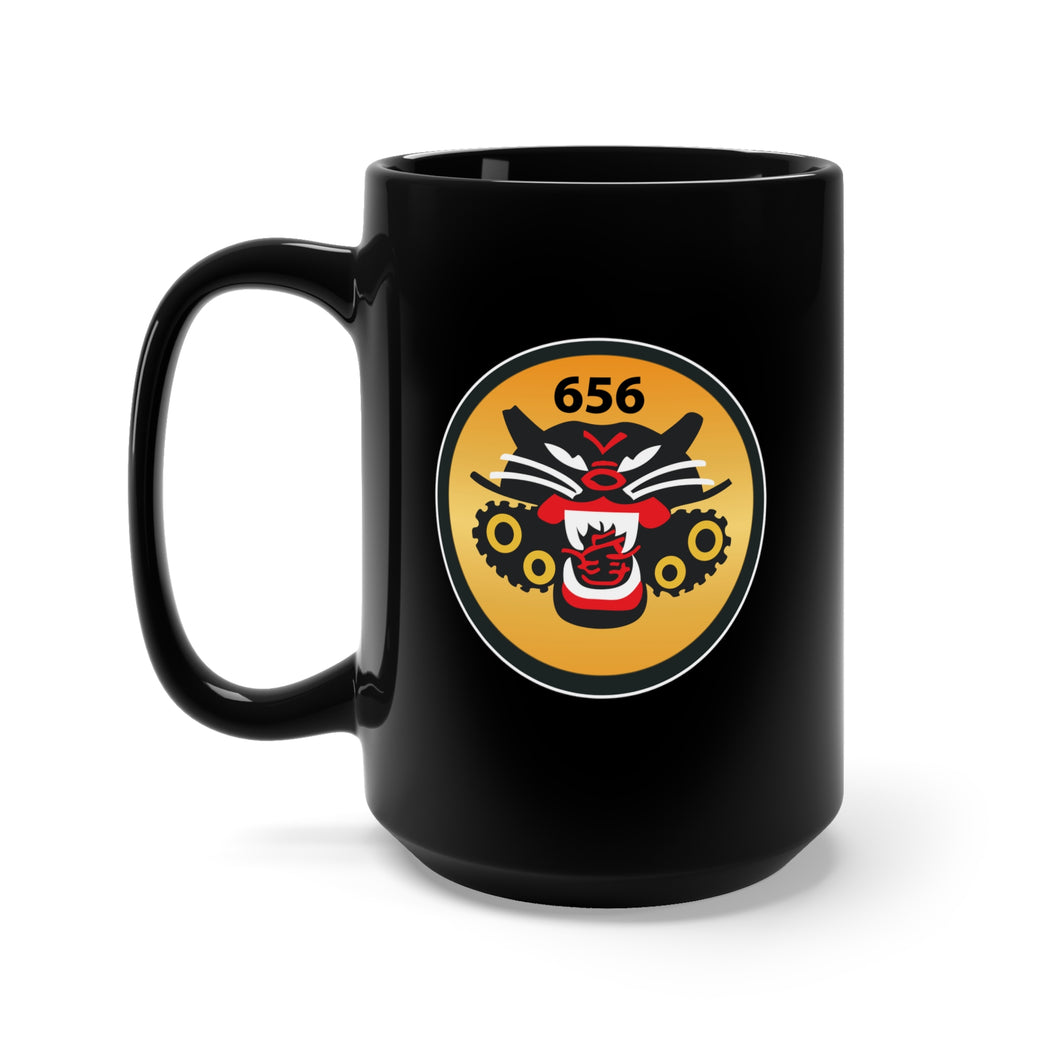 Black Mug 15oz - 656th Tank Destroyer Battalion - Panther SSI X 300