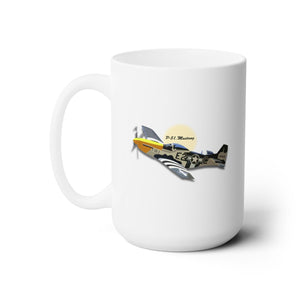 White Mug 15oz - Army Air Corps P-51 Mustang wo AAC