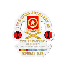 Load image into Gallery viewer, Die-Cut Magnets - Army  - 48th Field Artillery Bn- 7th Inf Div -  KOREA UN SVC

