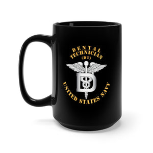 Black Mug 15oz - Navy - Rate - Dental Technician X 300