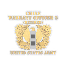 Load image into Gallery viewer, Kiss-Cut Stickers - Army - Chief Warrant Officer - CW02 - Retired - Flat - Eagle and Bar X 300

