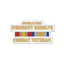Load image into Gallery viewer, Die-Cut Magnets - Army -  Opn Inherent Resolve (OIR) SVC Bar  - Combat Veteran X 300
