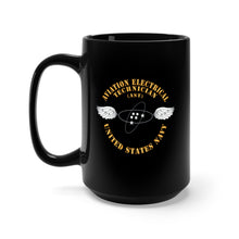 Load image into Gallery viewer, Black Mug 15oz - Navy - Rate - Aviation Electrical Technician X 300
