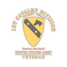 Load image into Gallery viewer, Kiss-Cut Stickers - Army - 1st Cavalry Division - DUI - America's First Team - US Army - Veteran X 300
